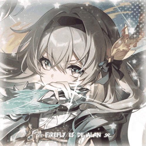 a drawing of a girl with the words firefly es de jalan on the bottom