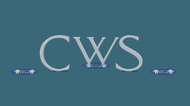 the word cws is displayed on a blue surface