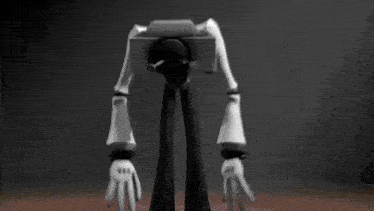 a cartoon character with a tv on his head and the number 05 on it