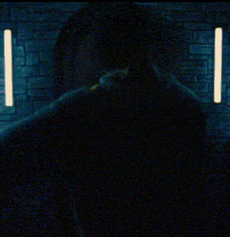 a dark blue background with a yellow light coming out of it