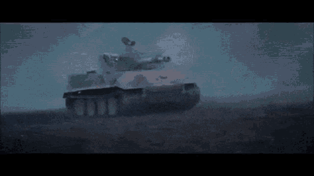 a tank is shooting a lightning bolt in the dark