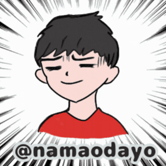 a cartoon drawing of a boy with the name namaodayo
