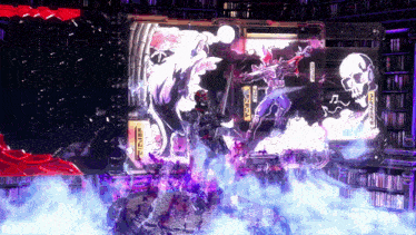 a video game screen shows a skull and the word " death " on the bottom