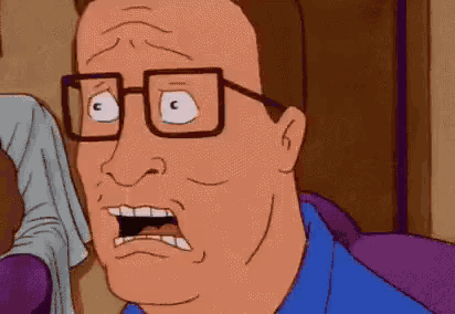 a cartoon character with glasses and a surprised look on his face says agobio maximo !