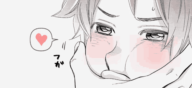 a black and white drawing of a person with a heart speech bubble