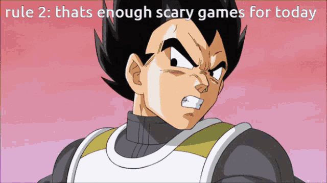 rule 2 thats enough scary games for today written on a cartoon character