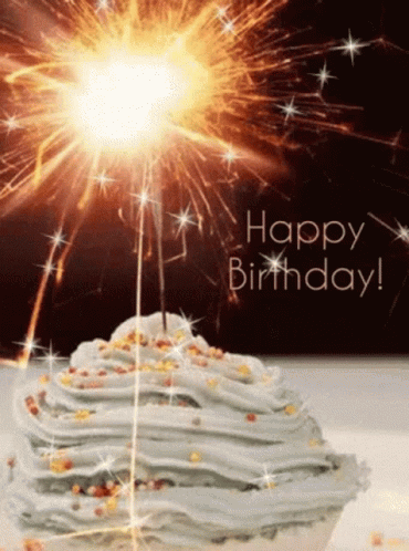 Birthday Cupcake GIF - Birthday Cupcake Sparklers GIFs