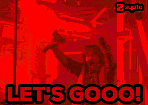a picture of a man holding a gun with the words let 's goooo on it