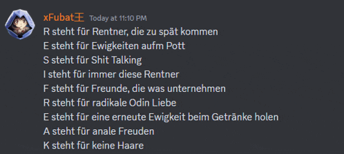 a screenshot of a discord chat with the name xfubat at the top