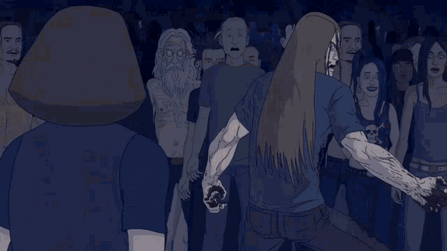 a cartoon of a woman with blood on her face and the words what the written above her