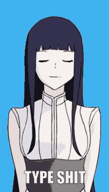 a cartoon of a woman with her eyes closed and the words type shit written below her