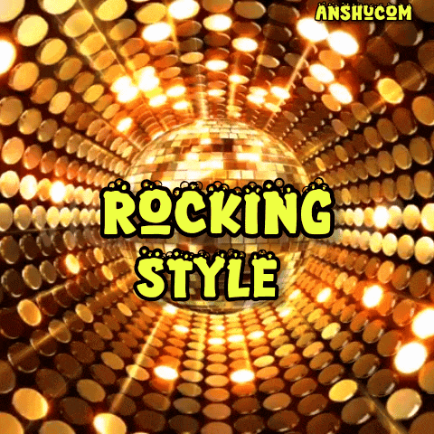 a disco ball with the words rocking style written above it