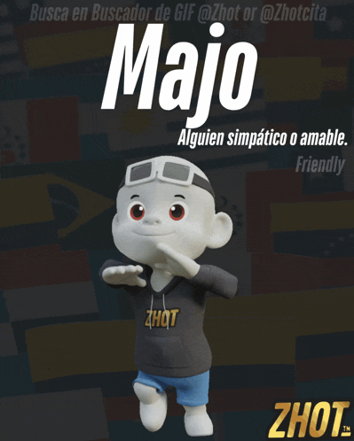 a cartoon character with the name majo written on it