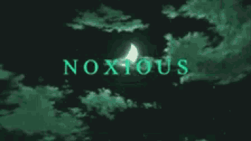 the word noxious is on a black background