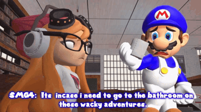 Smg4 Its Incase I Need To Go To The Bathroom GIF - Smg4 Its Incase I Need To Go To The Bathroom On These Wacky Adventures GIFs