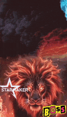 a poster with a lion and the word boss