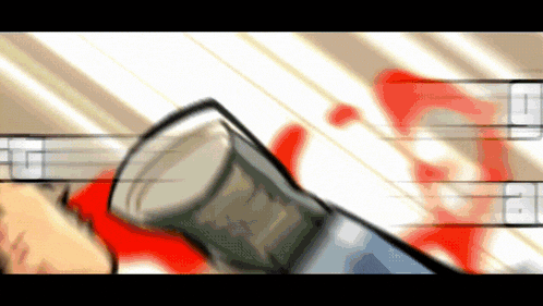a cartoon drawing of a person with blood on their face and the letter a in the corner
