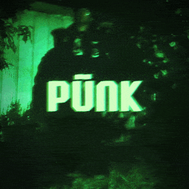 a green background with the word punk written on it