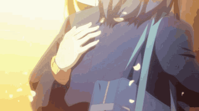 a cartoon of a girl with a blue bag on her shoulder