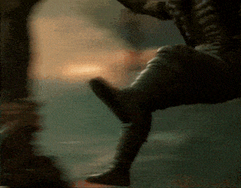 a close up of a person 's feet in a video game .