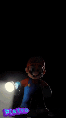 a picture of mario with a flashlight and the word pietro