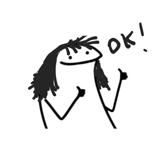 a drawing of a stick figure giving a thumbs up with the word ok above it