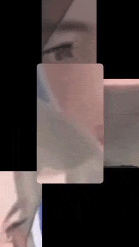 a close up of a person 's face is displayed in a grid of squares