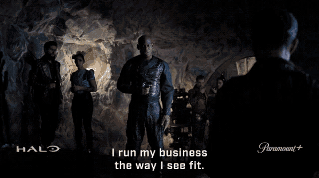 a halo advertisement shows a man saying i run my business the way i see fit