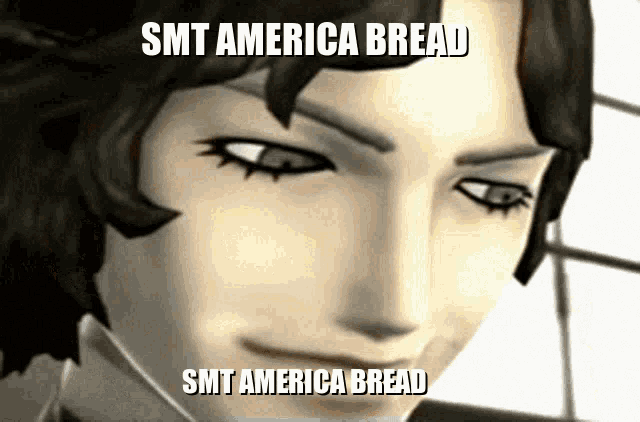 a cartoon character with a caption that says smt america bread smt america bread