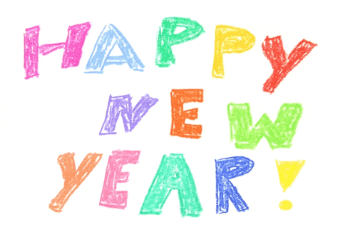 a drawing of the words happy new year