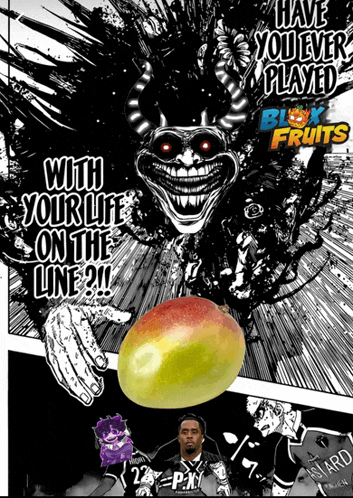 a black and white poster with the words have you ever played blox fruits on the bottom
