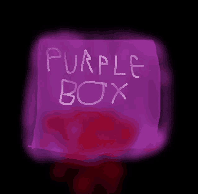 a purple box with the word purple on it