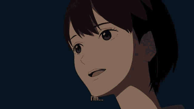a close up of a cartoon character 's face with a dark background