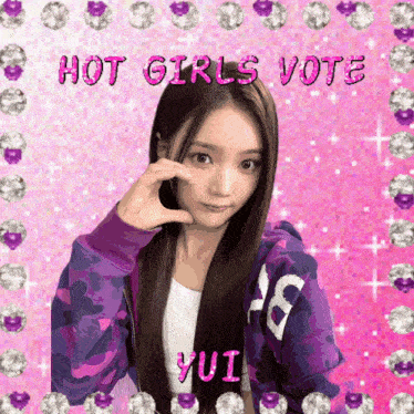 a picture of a girl with the words hot girls vote written on it