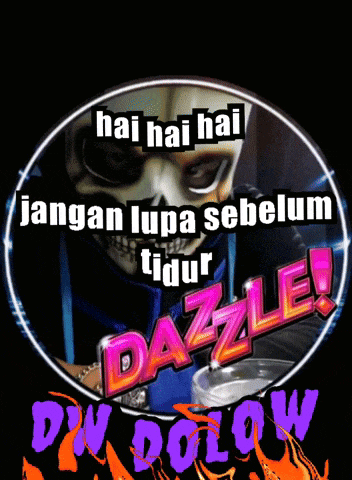 a poster with a skeleton and the words dazzle on it