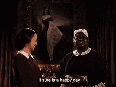 a maid says it sure is a happy day