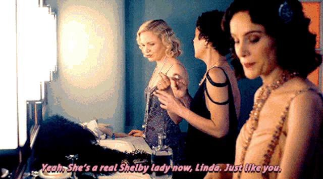 a woman says she 's a real shelby lady now and linda just like you