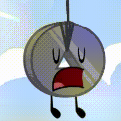 a cartoon drawing of a cd with arms and legs is screaming .