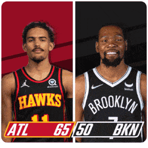 Atlanta Hawks (65) Vs. Brooklyn Nets (50) Half-time Break GIF - Nba Basketball Nba 2021 GIFs