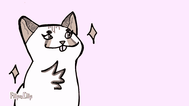 a cartoon cat with its mouth open and the words pop cat behind it