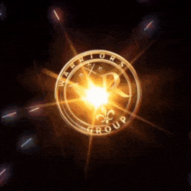 a warriors group logo is surrounded by a glowing circle