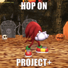 a picture of knuckles from sonic the hedgehog says hop on project +