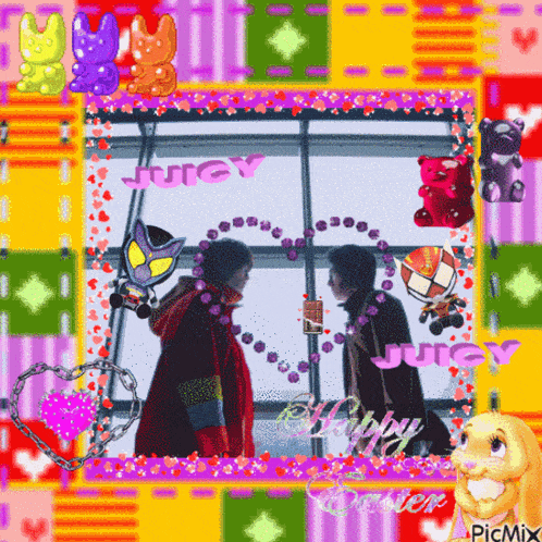 a picture of a couple with the words happy easter on the bottom