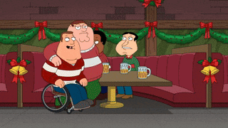a man in a red and white striped shirt is falling off a brick wall