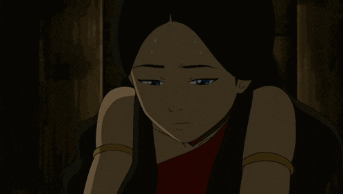 a close up of a cartoon girl with blue eyes