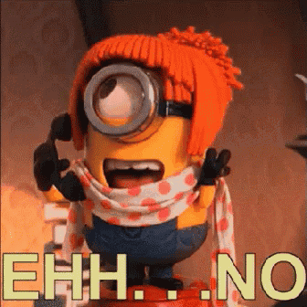 a minion wearing an orange hat and scarf is talking on a cell phone ..