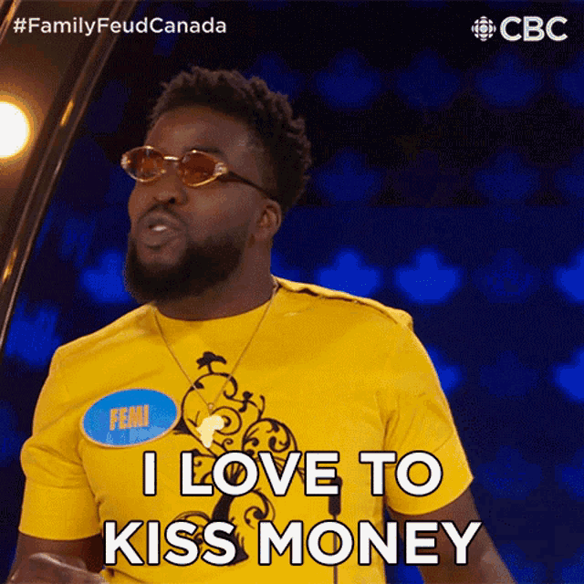 I Love To Kiss Money Femi GIF - I Love To Kiss Money Femi Family Feud Canada GIFs