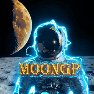 a picture of an astronaut with the word moongp written on it
