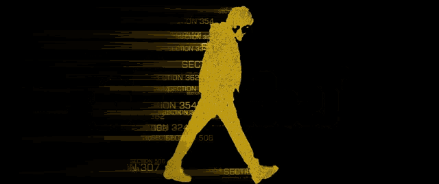 a silhouette of a person walking in front of a sign that says ' section 3 '