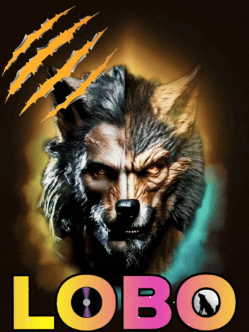 a picture of a wolf with the word lobo on the bottom